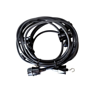 GIRLANDA PROFESJONALNA IP44 CZARNA 6,5m + HAK KOŃCOWY