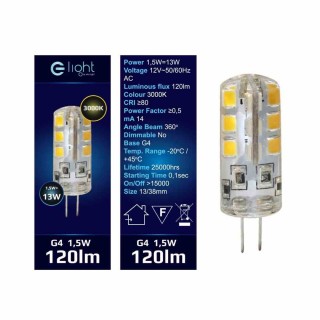 Żarówka LED 1,5W G4 12V Barwa ciepła 3000K