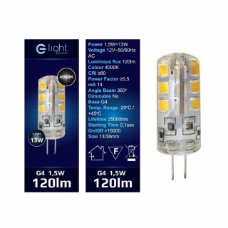 Żarówka LED 1,5W G4 12V Barwa neutralna 4000K
