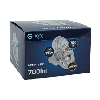 ŻARÓWKA AR111 12W GU10 Barwa ciepła 3000K Biała z odbłyślnikiem