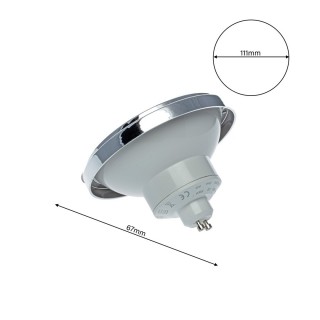 ŻARÓWKA LED AR111 12W GU10 Barwa neutralna 4000K Biała z odbłyśnikiem