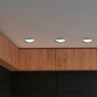 Oczko sufitowe szklane OKRĄGŁE. Kolor: SREBRNY