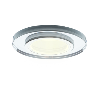 Oczko sufitowe szklane OKRĄGŁE. Kolor: SREBRNY