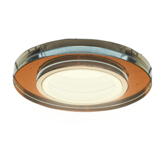 Oczko sufitowe szklane OKRĄGŁE. Kolor: BURSZTYN