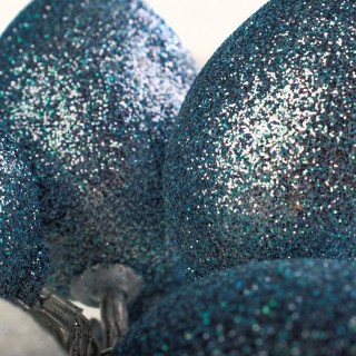 DUŻE PLASTIKOWE JAJKA WIELKANOCNE LED Z BROKATEM BIAŁO-SZARE