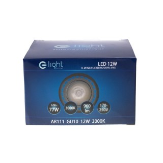 ŻARÓWKA LED AR111 12W GU10 Barwa ciepła 3000K Szara