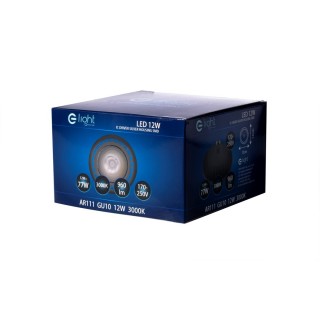 ŻARÓWKA LED AR111 12W GU10 Barwa ciepła 3000K Szara