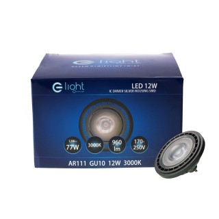 ŻARÓWKA LED AR111 12W GU10 Barwa ciepła 3000K Szara