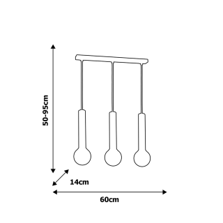 Lampa wisząca AURIS WHITE 3xE14