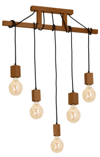 Lampa Wisząca JACK 5xE27 Dąb