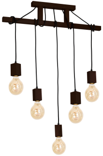 Lampa Wisząca JACK 5xE27 Orzech