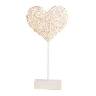 SERCE PLASTIK STOJĄCE Z WŁÓCZKĄ LED