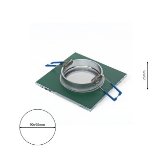 Oczko sufitowe szklane KWADRATOWE. Kolor: SREBRNY