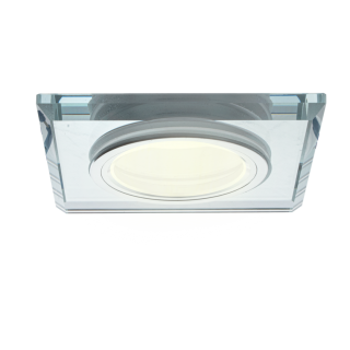 Oczko sufitowe szklane KWADRATOWE. Kolor: SREBRNY