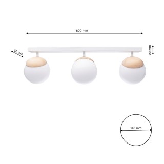 Lampa sufitowa SFERA WOOD 3xE14
