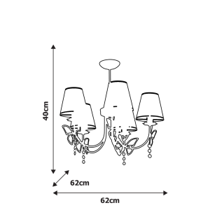 Żyrandol CHARLOTTE PINK 5xE14