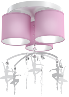 Lampa sufitowa BALETNICA PINK 3xE27