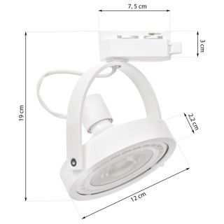 LUGAR WHITE track light 1xAR111 GU10