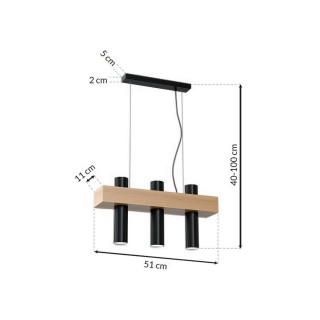Lampa wiszaca WEST BLACK 3xGU10