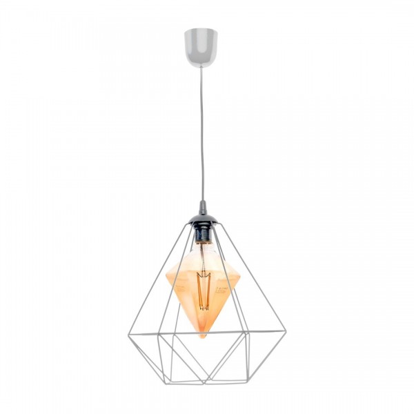 Lampa wisząca ALAMBRE GREY 1xE27 4W żarówka w zestawie