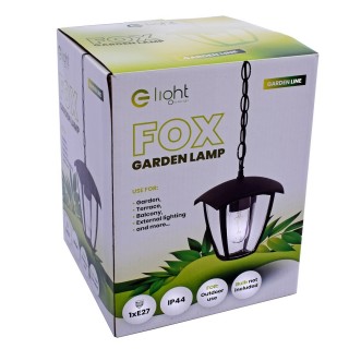 Lampa ogrodowa wisząca FOX BLACK 1xE27