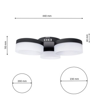 LAMPA SUFITOWA RING BLACK 36W LED