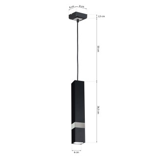 Lampa wisząca VIDAR BLACK/CHROME 1xGU10