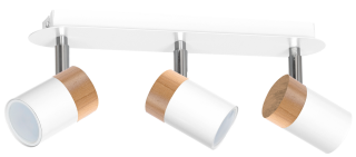 Lampa sufitowa JOKER WHITE/WOOD 3xGU10