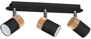 Lampa sufitowa JOKER BLACK/WOOD 3xGU10