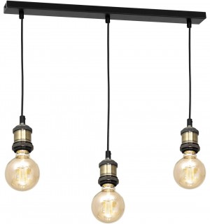 Lampa wisząca EDISON CZARNY/MOSIĄDZ 3xE27