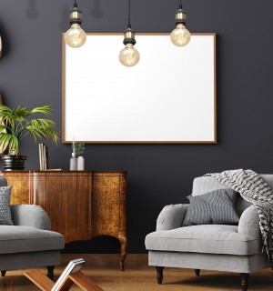 Lampa wisząca EDISON CZARNY/MOSIĄDZ 3xE27