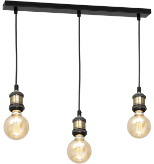 Lampa wisząca EDISON CZARNY/MOSIĄDZ 3xE27