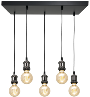 Lampa wisząca EDISON CZARNY 5xE27