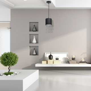 Lampa wisząca ALMERIA BLACK/SILVER 1xE27