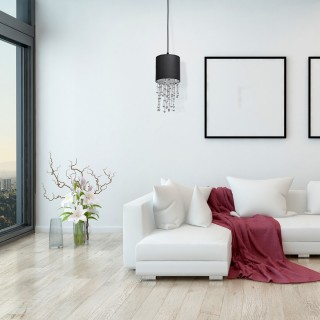 Lampa wisząca ALMERIA BLACK/SILVER 1xE27