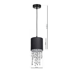 Lampa wisząca ALMERIA BLACK/SILVER 1xE27