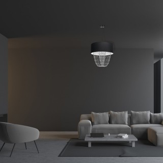 Lampa wisząca ALMERIA BLACK/CHROME 1xE27