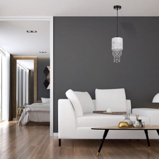 Lampa wisząca ALMERIA SILVER/BLACK 1xE27