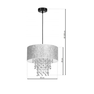 Lampa wisząca ALMERIA SLVER/BLACK 1xE27