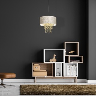 Lampa wisząca ALMERIA WHITE/GOLD 1xE27