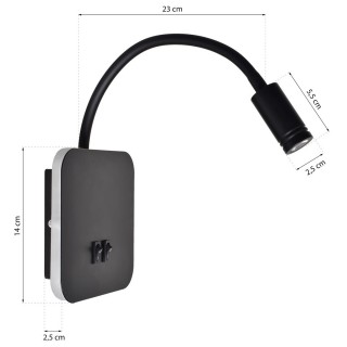 Kinkiet BASE 8W+2W BLACK