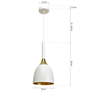 Lampa wisząca CLARK WHITE/GOLD 1xE27