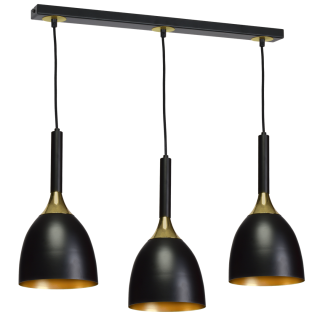 Lampa wisząca CLARK BLACK/GOLD 3xE27