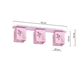 Lampa sufitowa FAIRY PINK 3xE27 60W