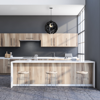 Lampa wisząca GAIA BLACK / WOOD 1xE27 60W