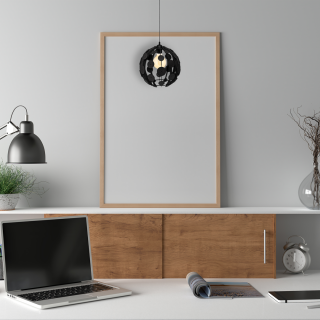 Lampa wisząca GAIA BLACK / WOOD 1xE27 60W