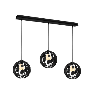 Lampa wisząca GAIA BLACK / WOOD 3xE27 60W