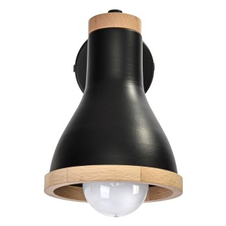 Kinkiet HOLLY BLACK / WOOD 1xE27 60W
