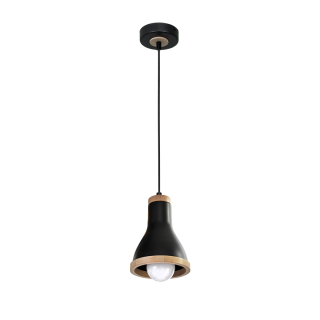 Lampa wisząca HOLLY BLACK / WOOD 1xE27 60W