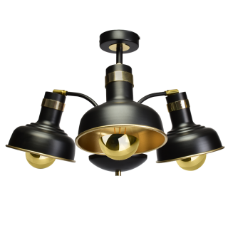 Lampa sufitowa MARGO BLACK/GOLD 3xE27